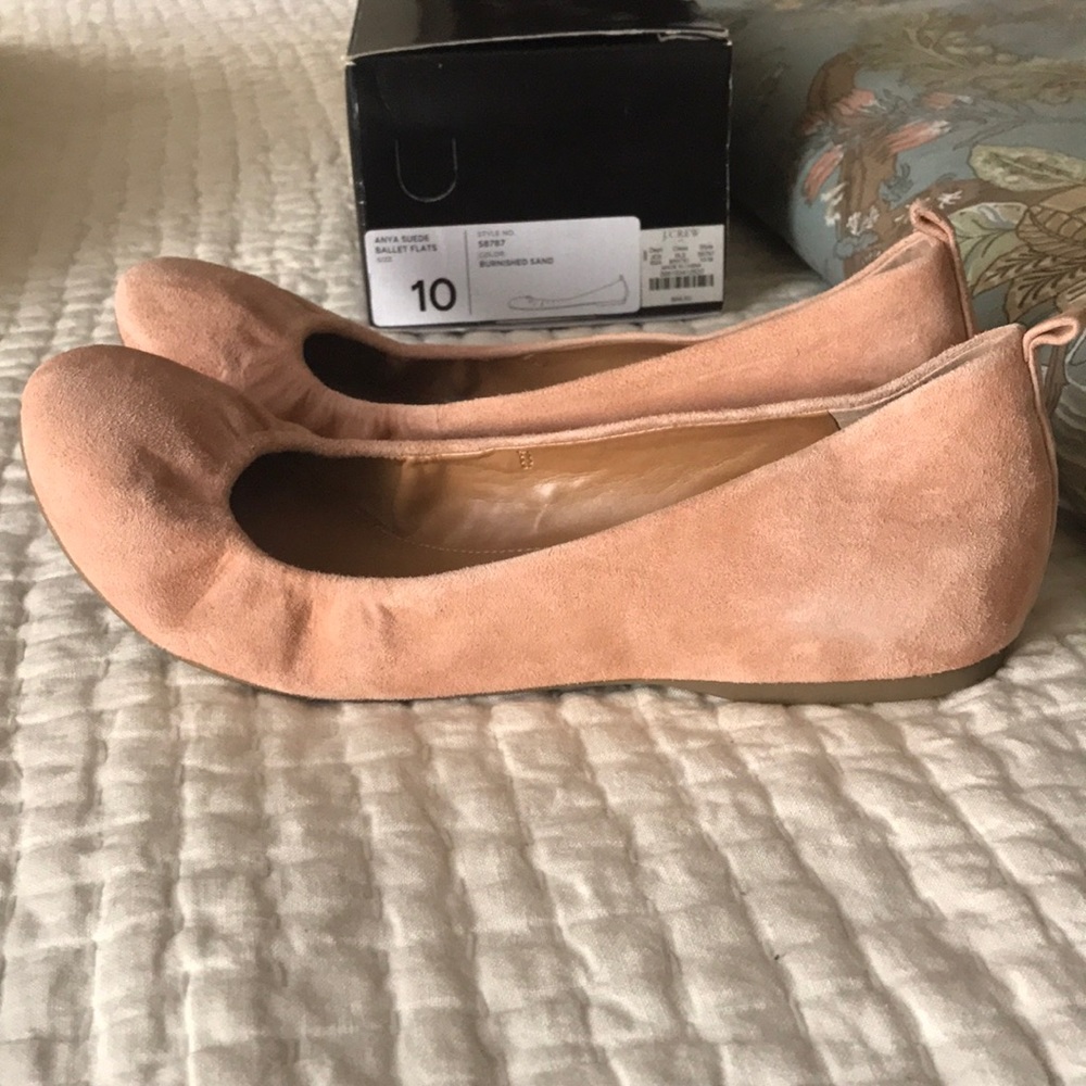 J. Crew Anya suede ballet flats size 10